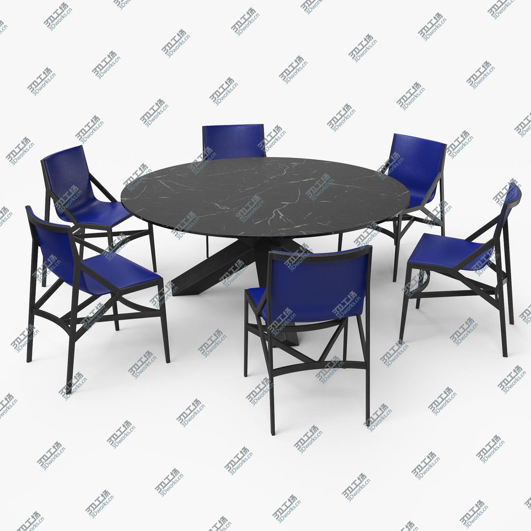images/goods_img/2021040233/3D Cassina Dining Table Chair Set Black Marble Blue/1.jpg